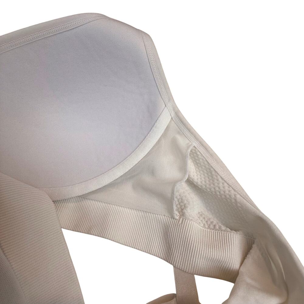 Women's White Jockey Racerback Sports Bra Molded Cup Adjustable Straps Medium - Picture 4 of 16